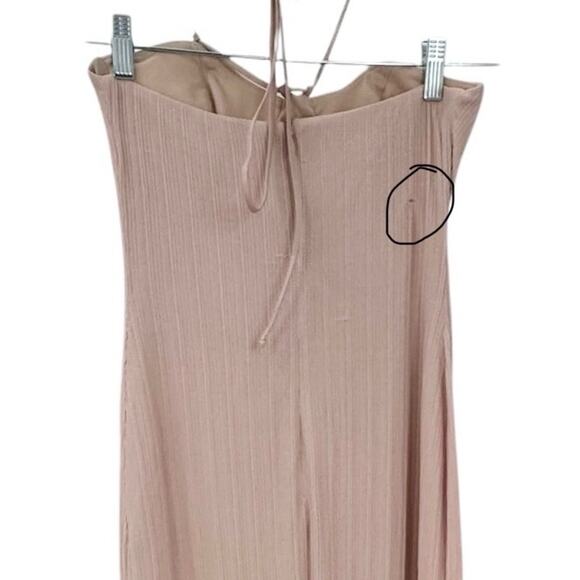 Ceren Ocak Knit Maxi Dress Sleeveless Halter Neck Casual Pink Size Medium - Picture 12 of 12